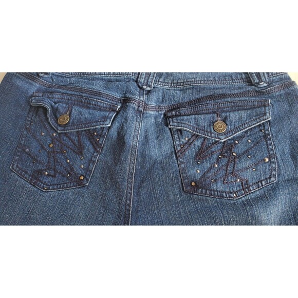 Gitano Jeans Straight Women's Size 16 Blue Denim Vintage Embellished Rhinestone - Picture 16 of 16